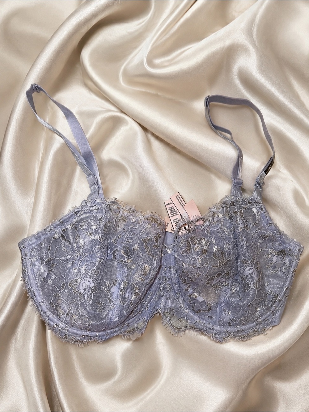 Victoria’s Secret Silver Shimmer Lace Push-Up Bra